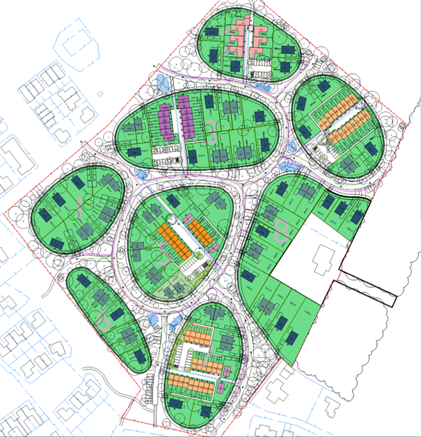 Illustratie plan woningbouwproject Heijde Park.